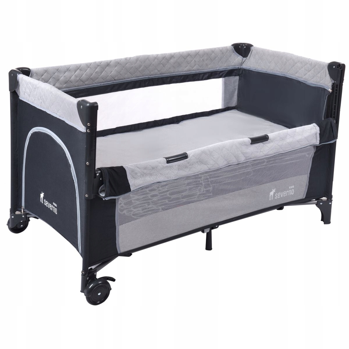 ŁÓŻECZKO TURYSTYCZNE DOSTAWNE DWUPOZIOMOWE SKŁADANE KOJEC MOSKITIERA +TORBA Długość 125 cm