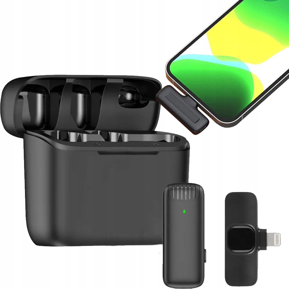 MIKROFON KRAWATOWY BEZPRZEWODOWY IPHONE BLUETOOTH DO TELEFONU LIGHTNING