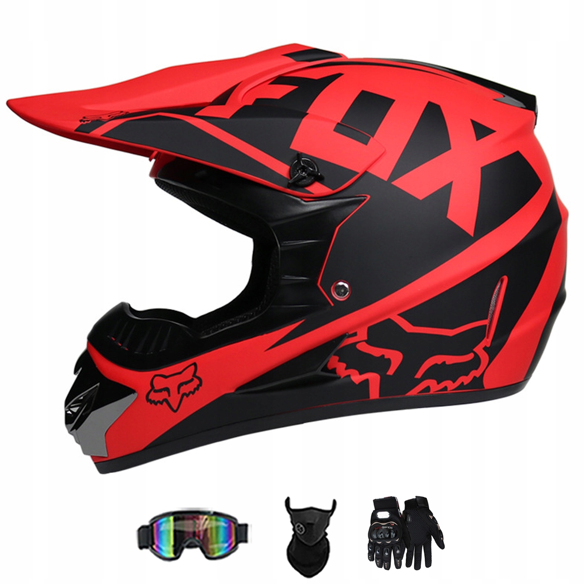 Motocyklová Přilba Crossová Lehká Enduro Quada Brýle Rukavice Maska L