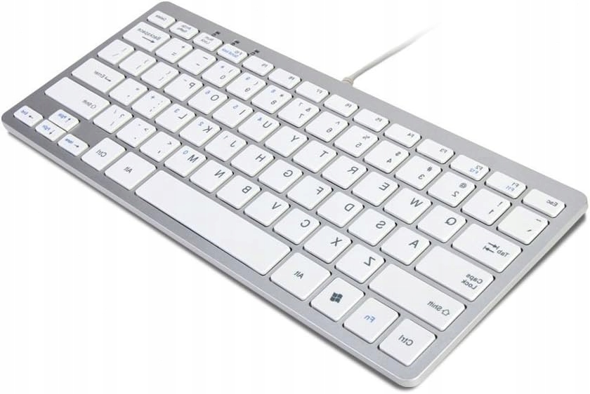 MINI KLAWIATURA USB SLIM SREBRNA BIAŁA PODŁĄCZ I GOTOWA DO KOMPUTERA