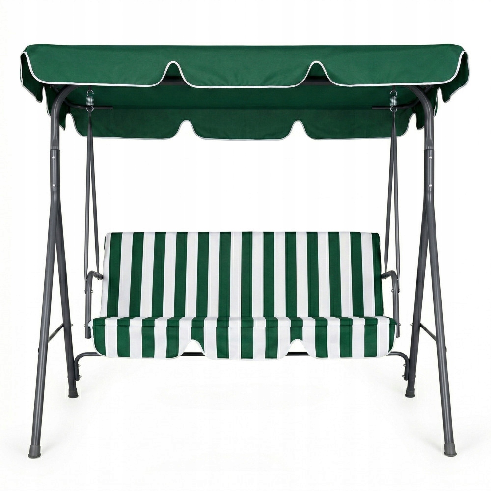 Zahradní houpačka pro 3 osoby, ocelová, Multigarden, zeleno-bílá