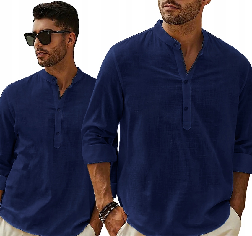 Pánská košile Stojka Casual Bavlněná regular fit Prodyšná na léto