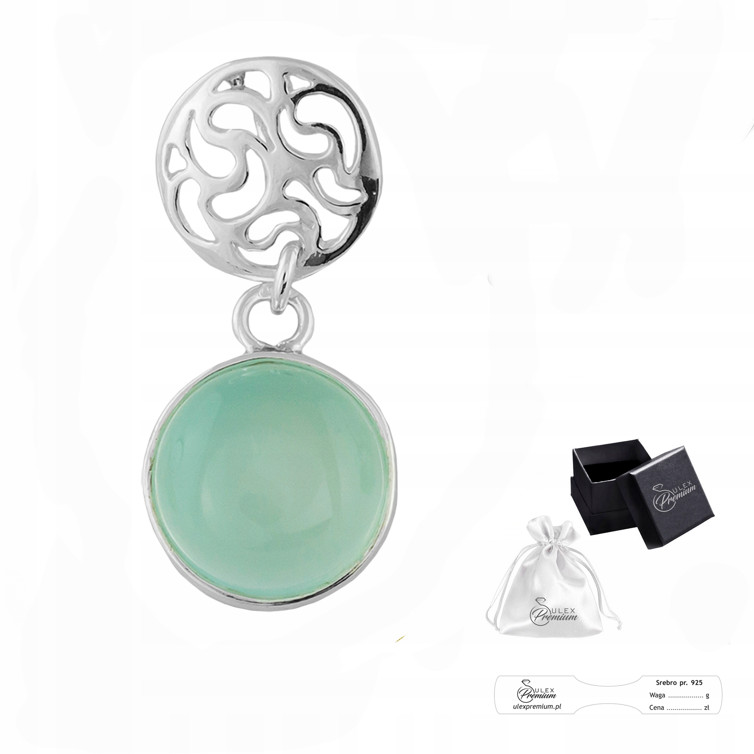 Přívěsek Stříbro pr 925 Elegantní Přívěsek s přírodním kamenem Agat Aqua