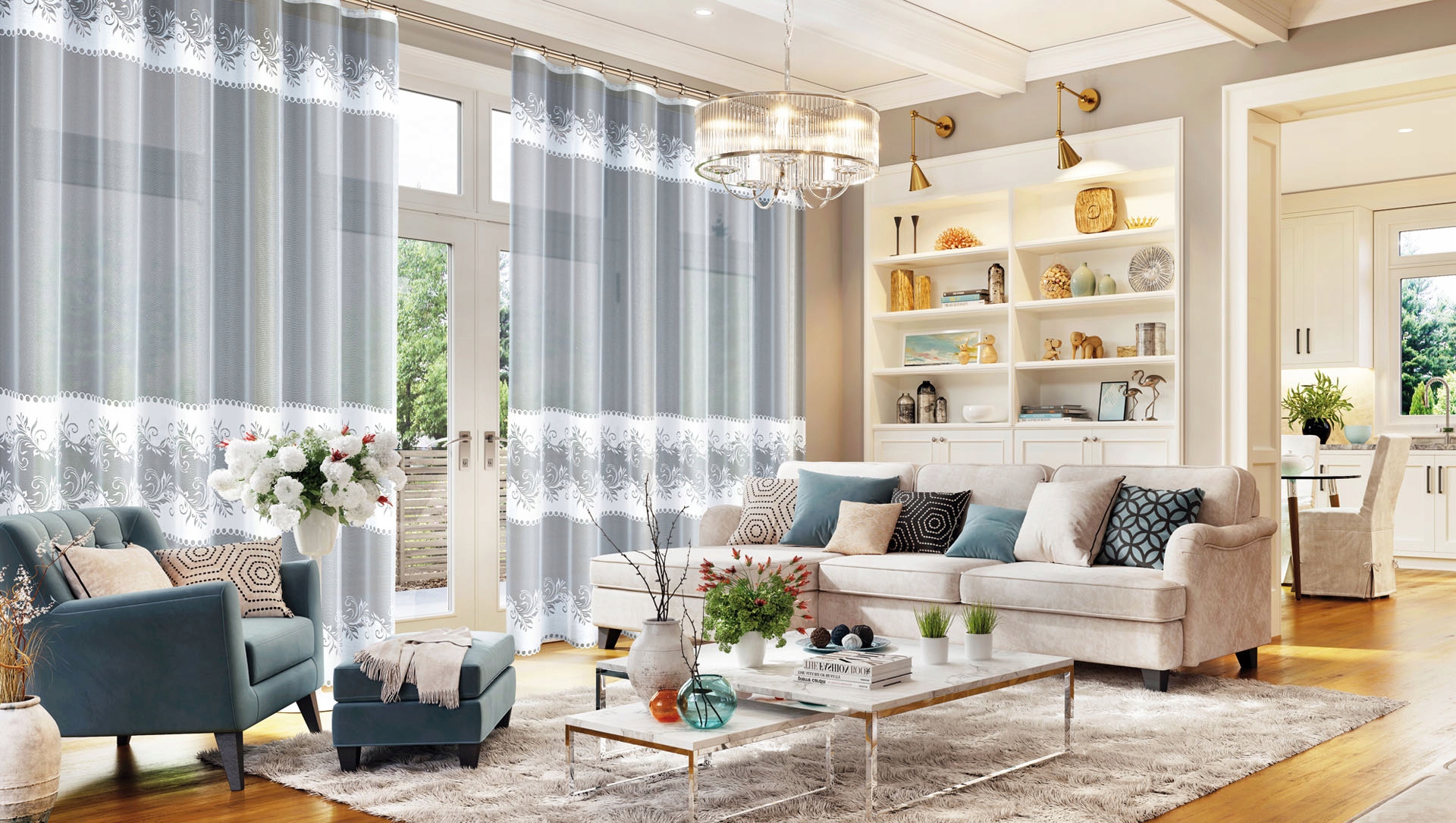 Polské hotové záclony 400x240 záclona s páskou Viditelné v okně