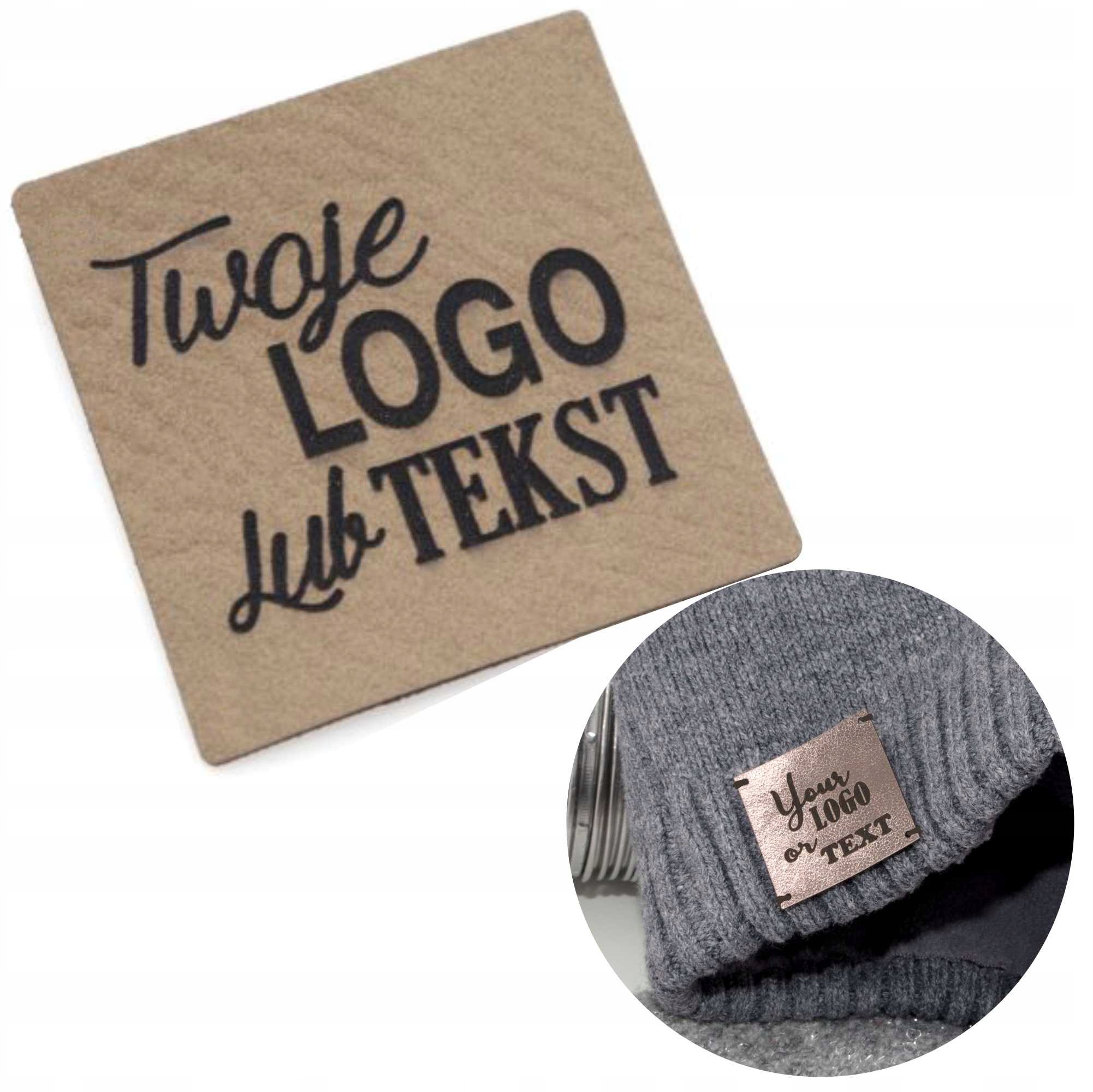 Etikety z ekokůže 6x6cm s vaším logem/texturou 50 Ks barva dle výběru Sosenco