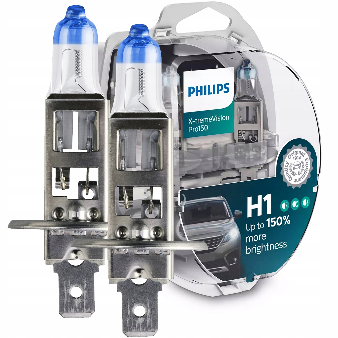 Philips Żarówki H1 55W X-treme Vision PRO150 +150% Samochodowe 12V Kpl.