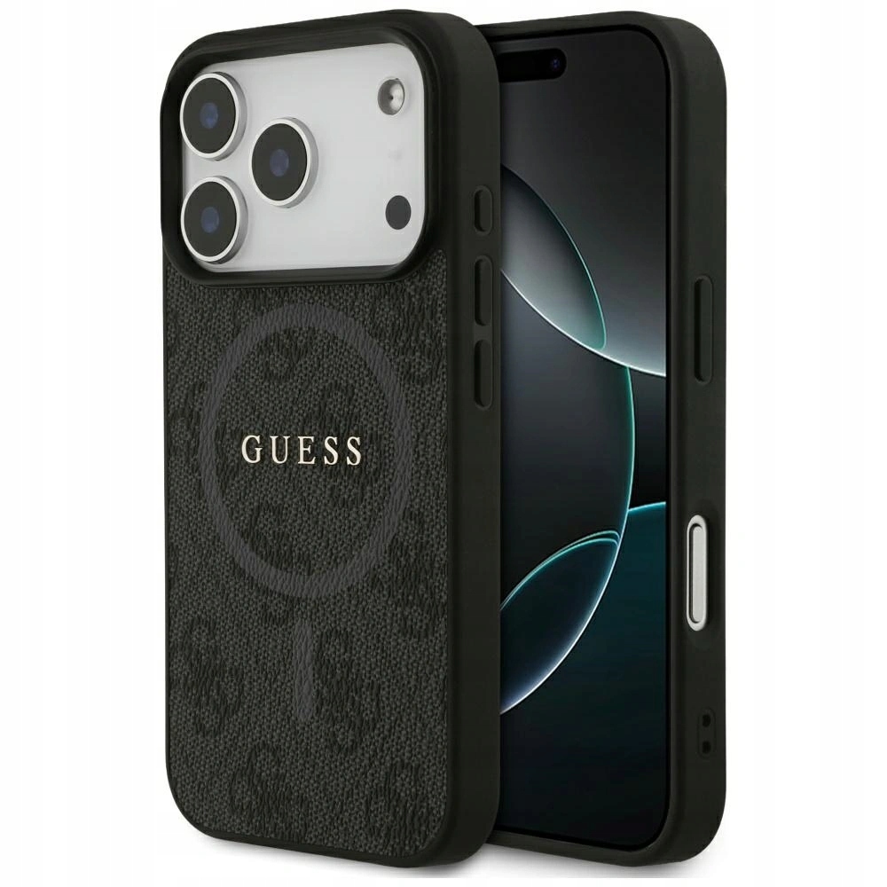 Pouzdro Guess 4G Ring Classic Logo MagSafe pro Apple iPhone 17 Pro, černé