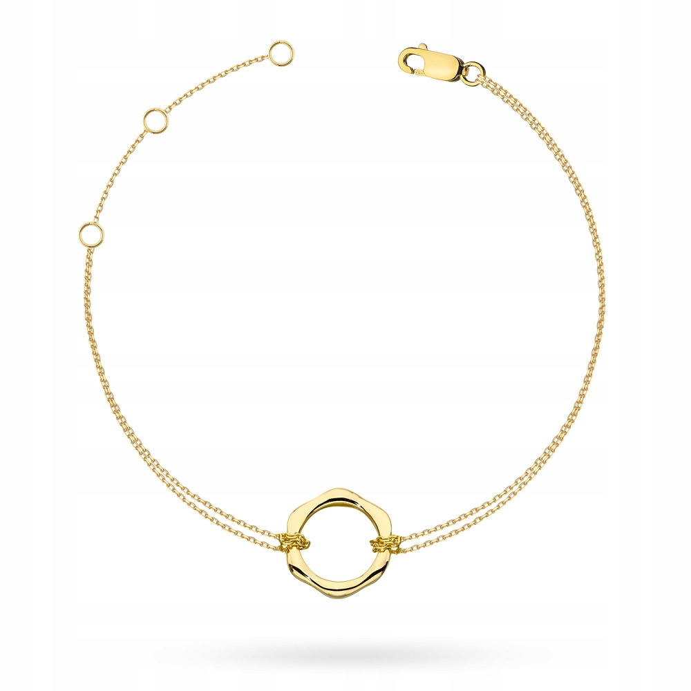 

Pozłacana Bransoletka Podwójny Łańcuszek Wielokąt