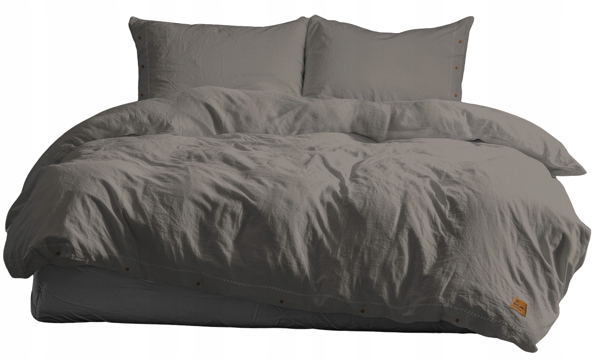Pościel bawełniana 160x200 Pure Eco Line ciepło szara