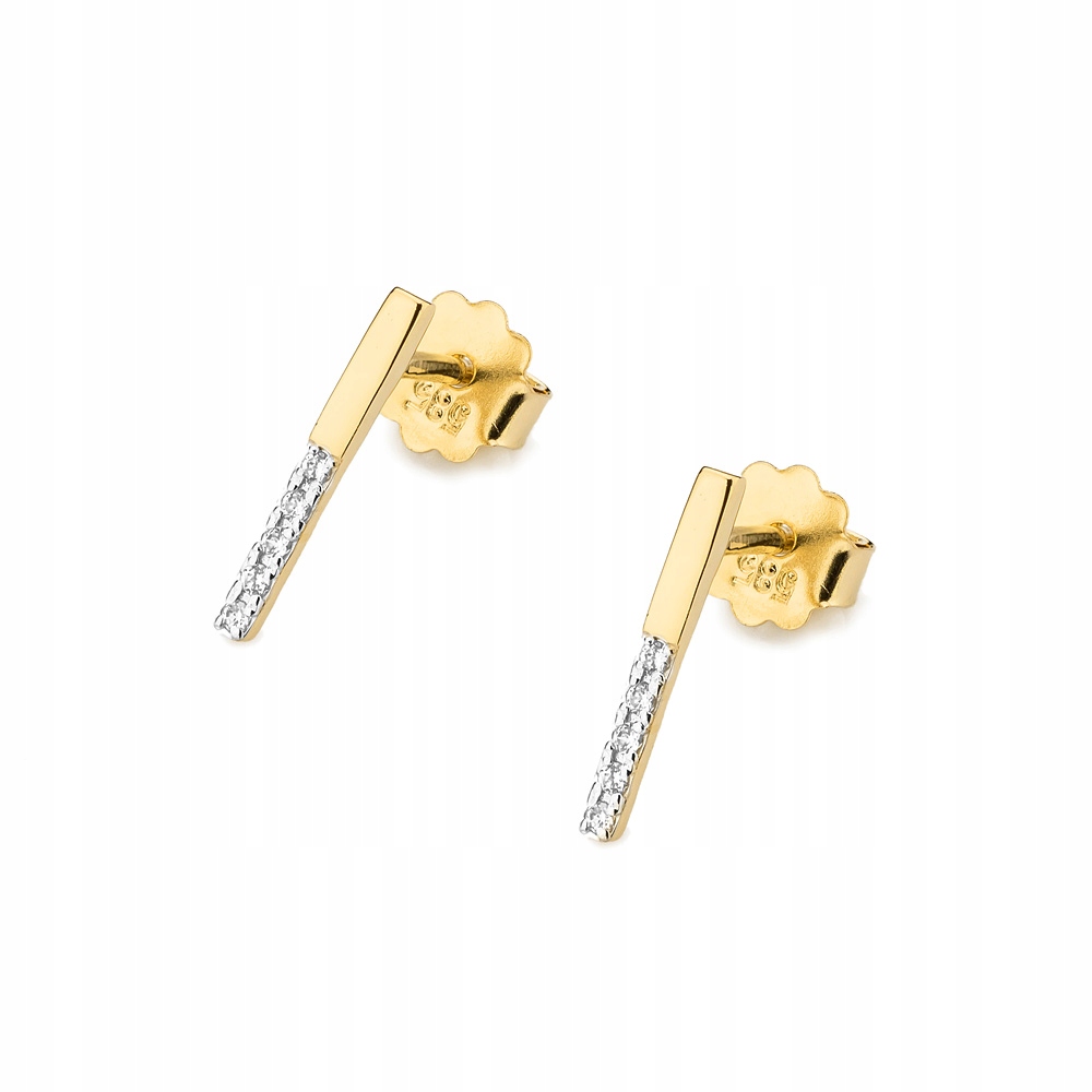 Zlaté náušnice s diamanty ryzost 585 (14k) Dárek