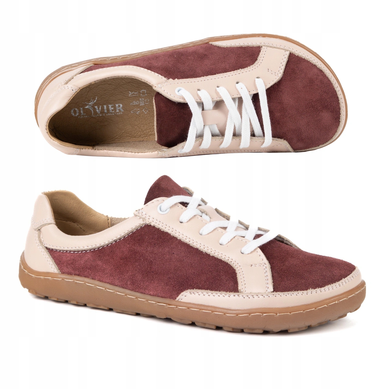 Dámské boty Barefoot Olivier 106MP kožené pudrová růžová 40