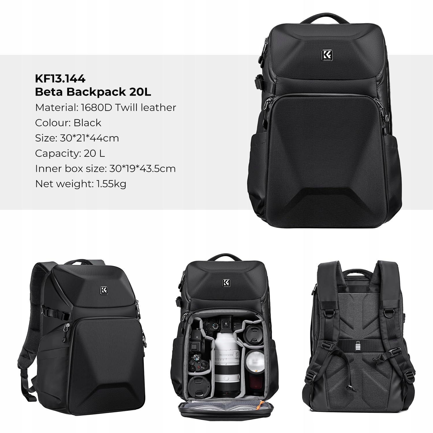 K&F CONCEPT Plecak Na Aparat Wodoodporny Wielofunkcyjny 20L Na DSLR — miniatura 8