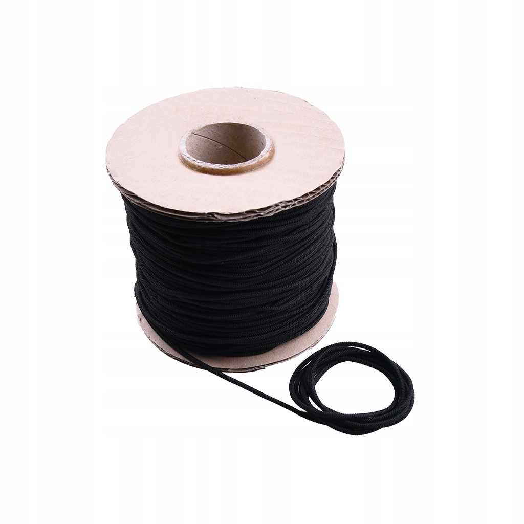 Gumka okrągła kurtka ściągacz 2mm czarny 100m 1143