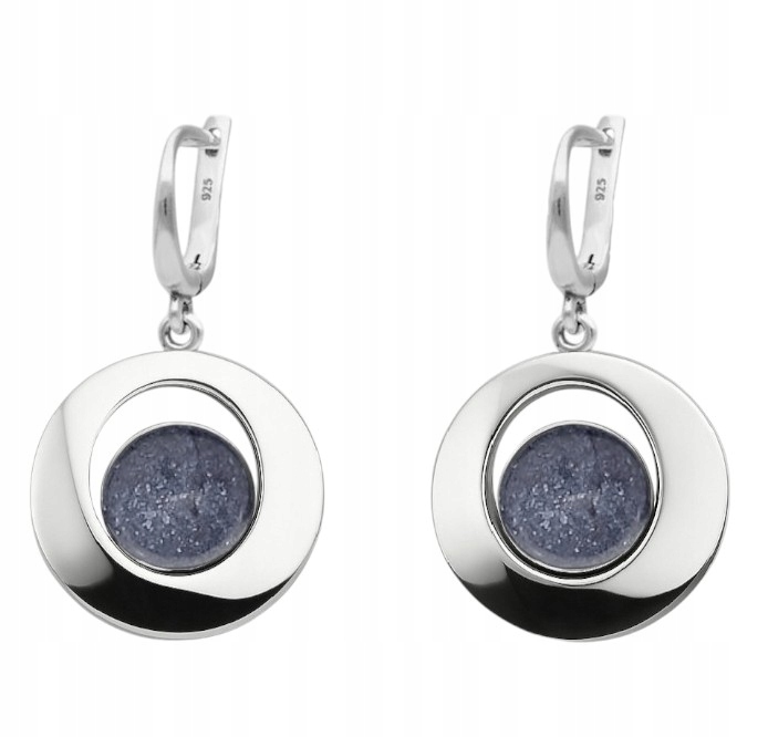 Stříbrné náušnice Ag 925 oxidované s kamínky SG-371-KA-S-GREY