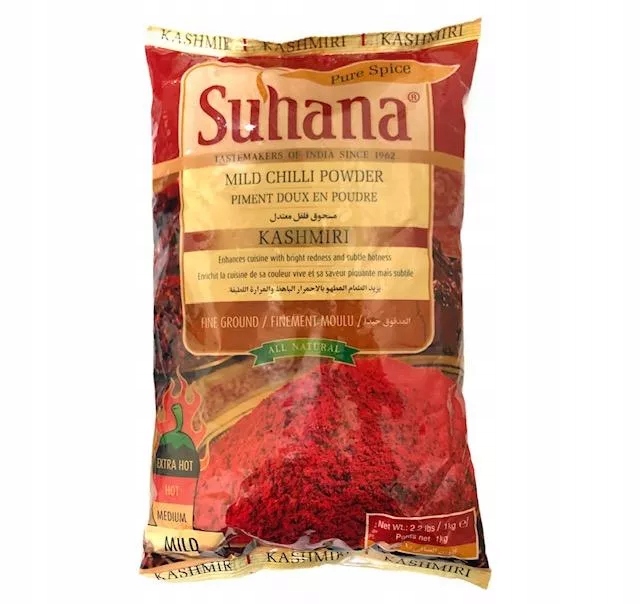 Levně Koření jemné mleté chilli Mild Chilli Powder Kashmiri Suhana 1 kg