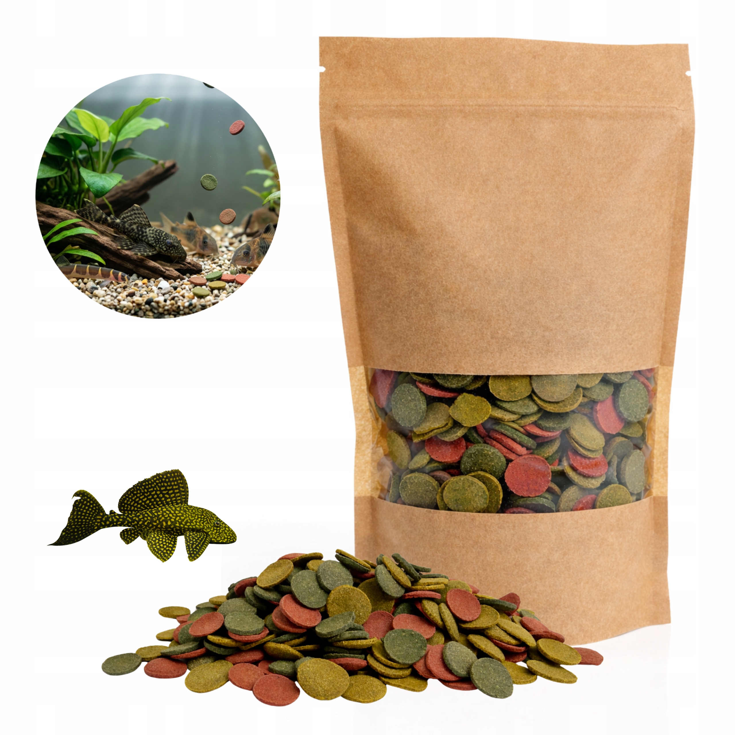 Krmivo pro ryby Dennych Wafers Mix Tonoucí tablety Glonojad Kirys 1 kg