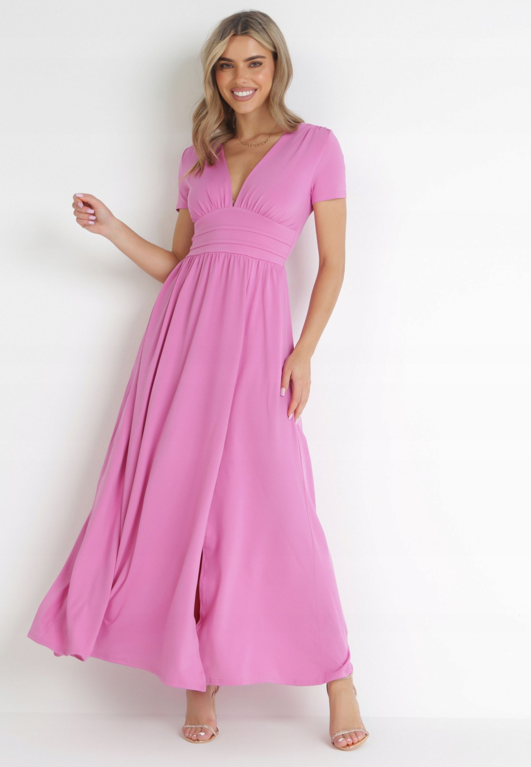 Šaty Růžová svetrová Empire s viskózou Elegantní Born2be M