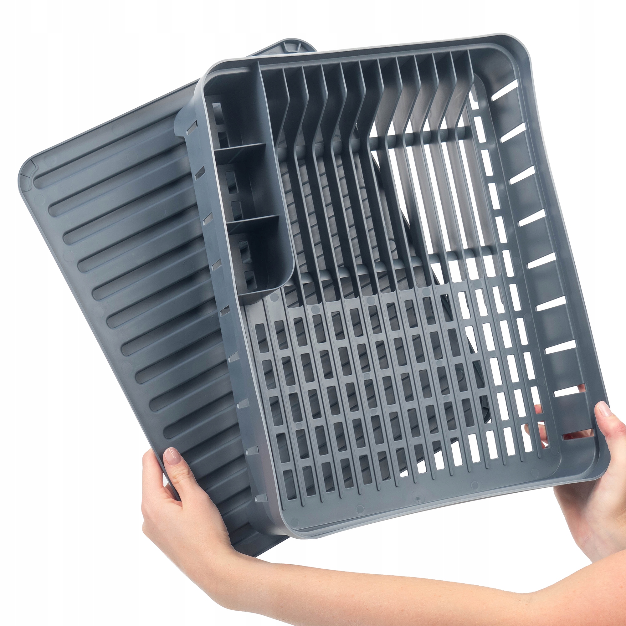 SUSZARKA DO NACZYŃ Z OCIEKACZEM JEDNOPOZIOMOWA CIEMNY POPIEL Marka Kadax