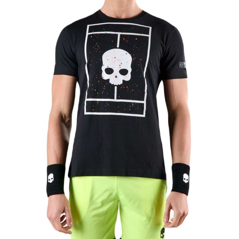 Tričko Hydrogen Tennis Court Cotton Tee Black Paint M