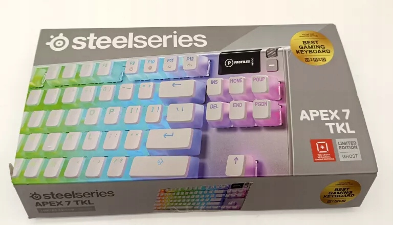 Klawiatura mechaniczna SteelSeries Apex 7 TKL Ghost QX2 RGB Red biała