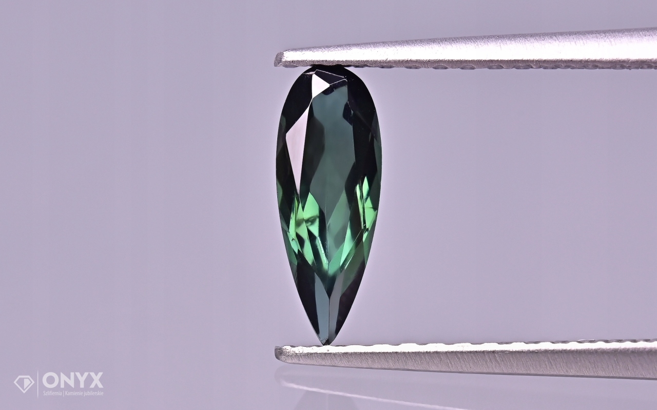 Turmalín Verdelit fazetovaná slza 9x3,5 mm