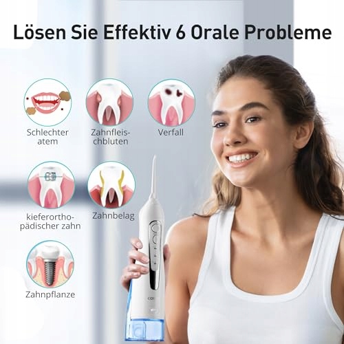 COSLUS Bezprzewodowy Irygator Dentystyczny 300ML IPX7 Do Podróży — miniatura 4