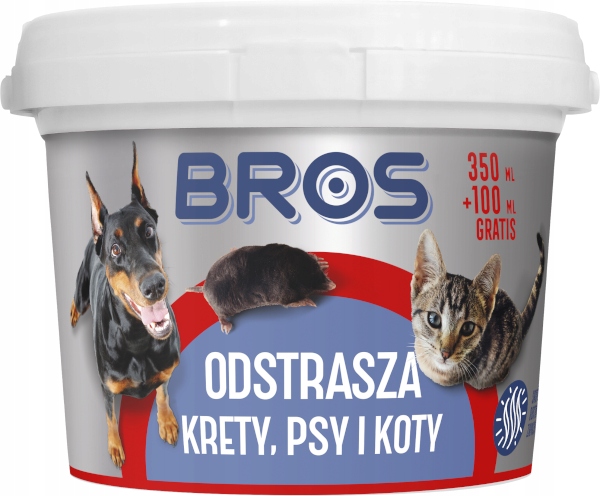 MOCNY ŚRODEK ODSTRASZACZ KOTÓW PSÓW KRETÓW BROS