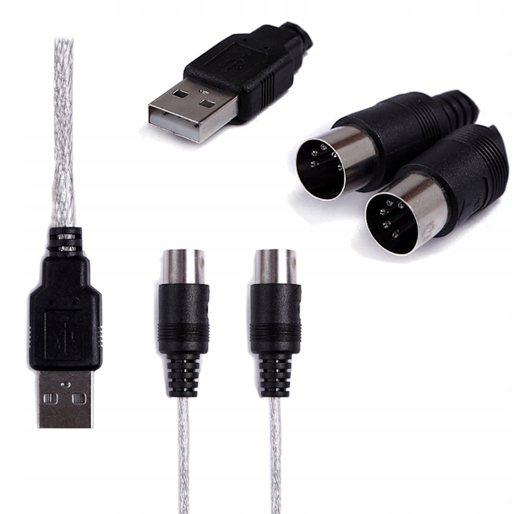 MIDI IN - MIDI OUT USB Adapter 5 DIN INTERFEJS Marka SwiatKabli