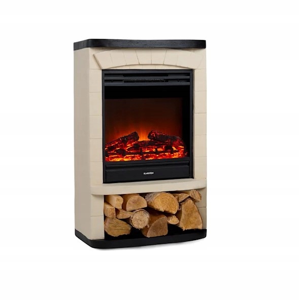 Stojací krb Klarstein s funkciou vykurovania béžový 1800 W 50 x 82 x 31 cm