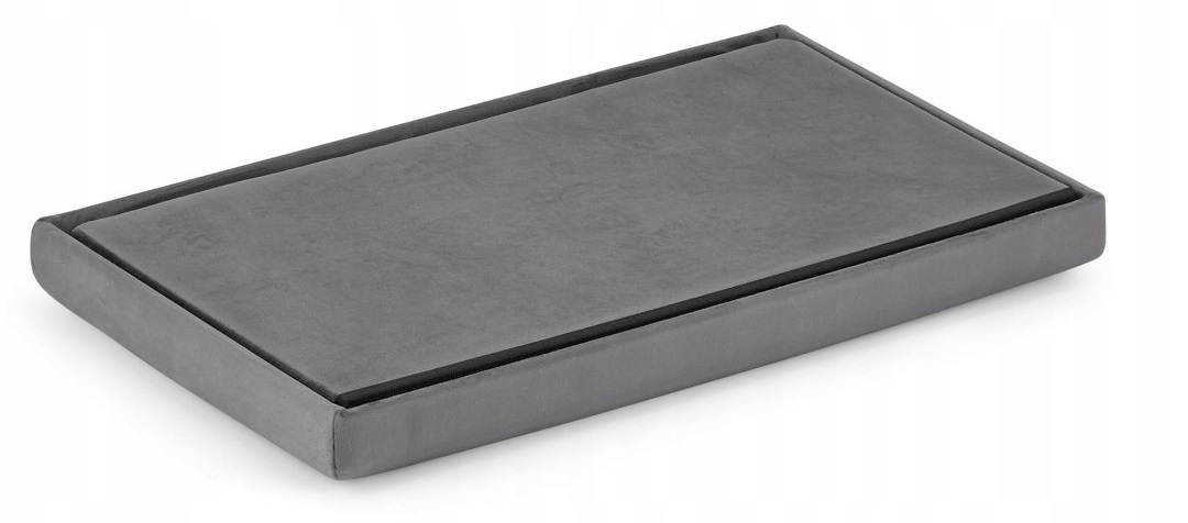 PUFA SKŁADANA SZARA KUFER SIEDZISKO SCHOWEK PODNÓŻEK XL Kolekcja Aksamitna pufa do salonu