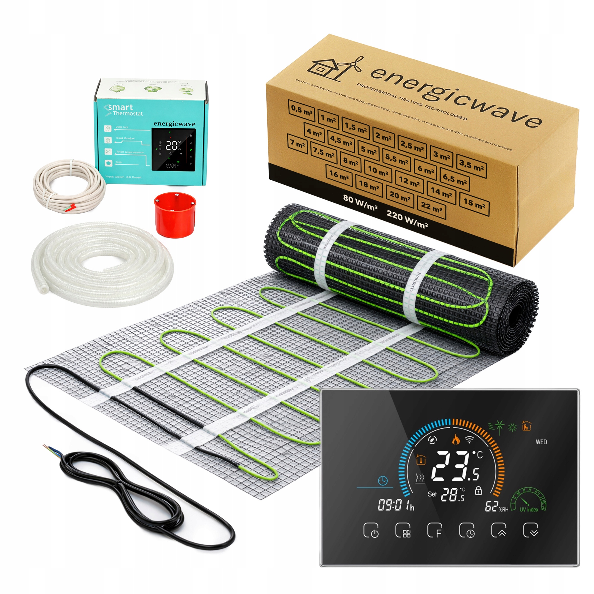 Vykurovacia rohož 150 W s termostatom Wifi 5 m2 Vykurovacia rohož