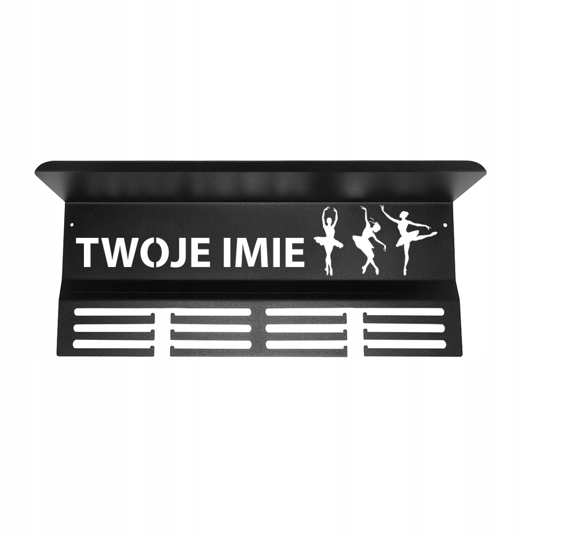 Věšák Tanec Držák na medaile Háček Jméno Černá polička na poháry balet 50 cm