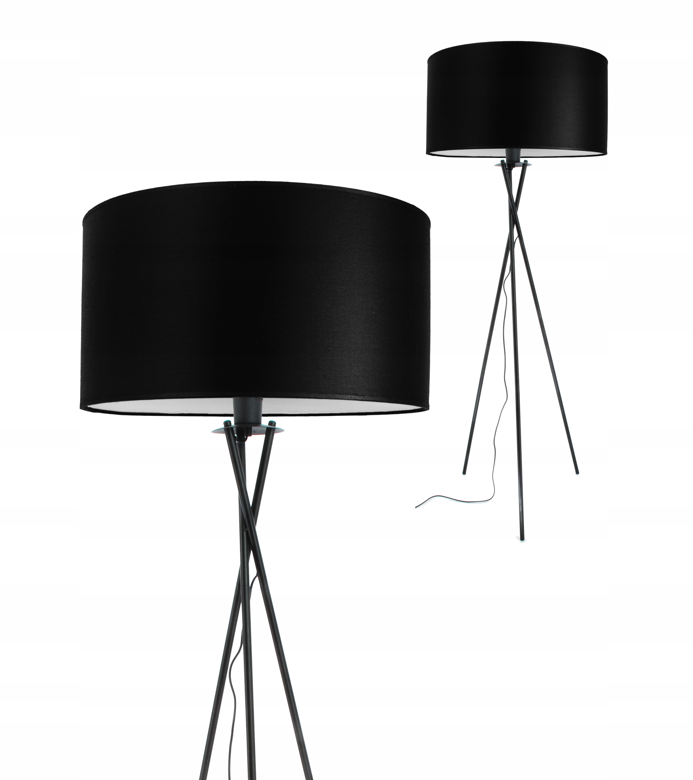 Moderná podlahová lampa čierne tienidlo 40 cm, obývacia izba, spálňa, Led Novinka