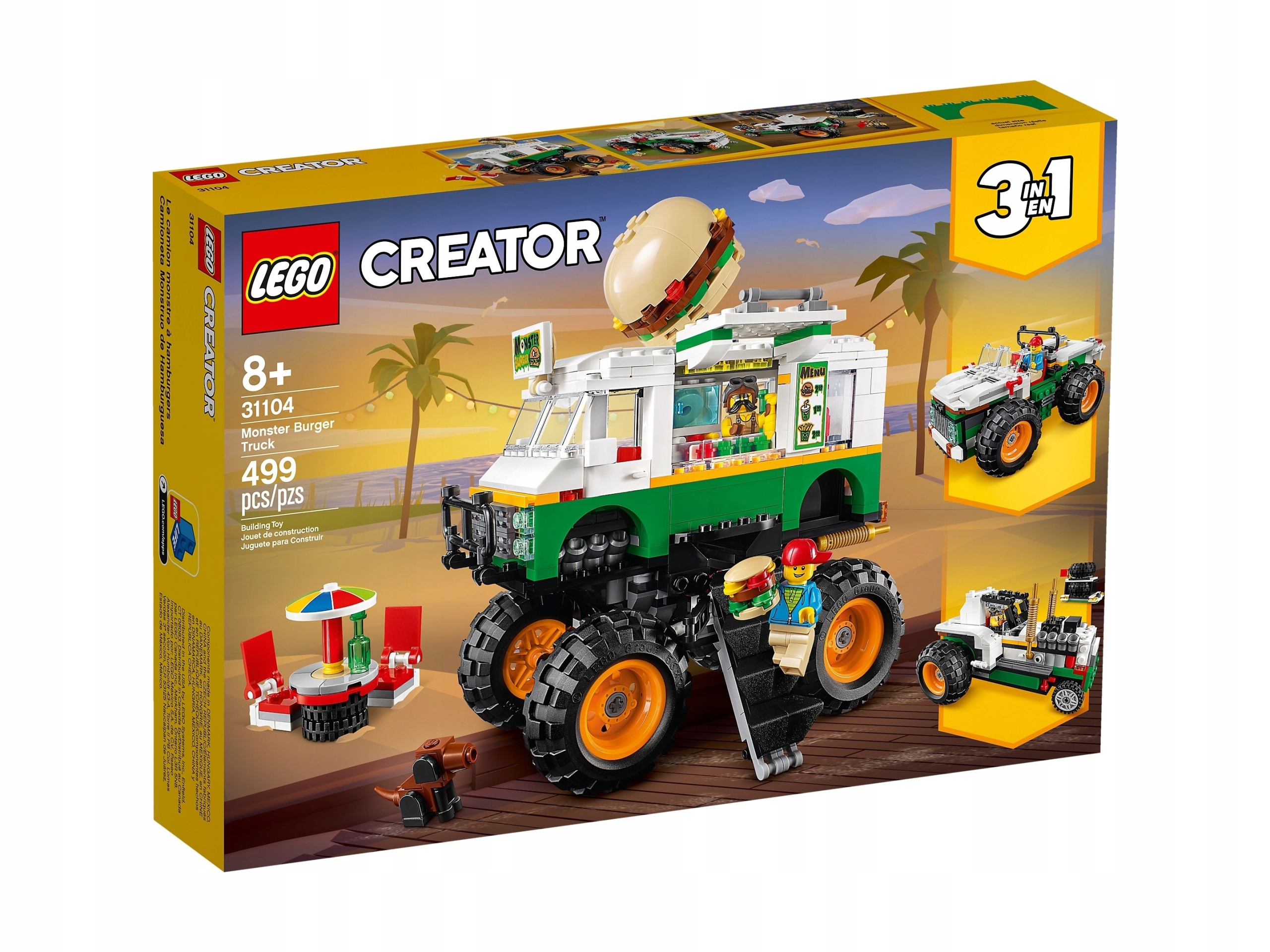 Lego Creator 3v1 31104 Monster truck s burgery Nové