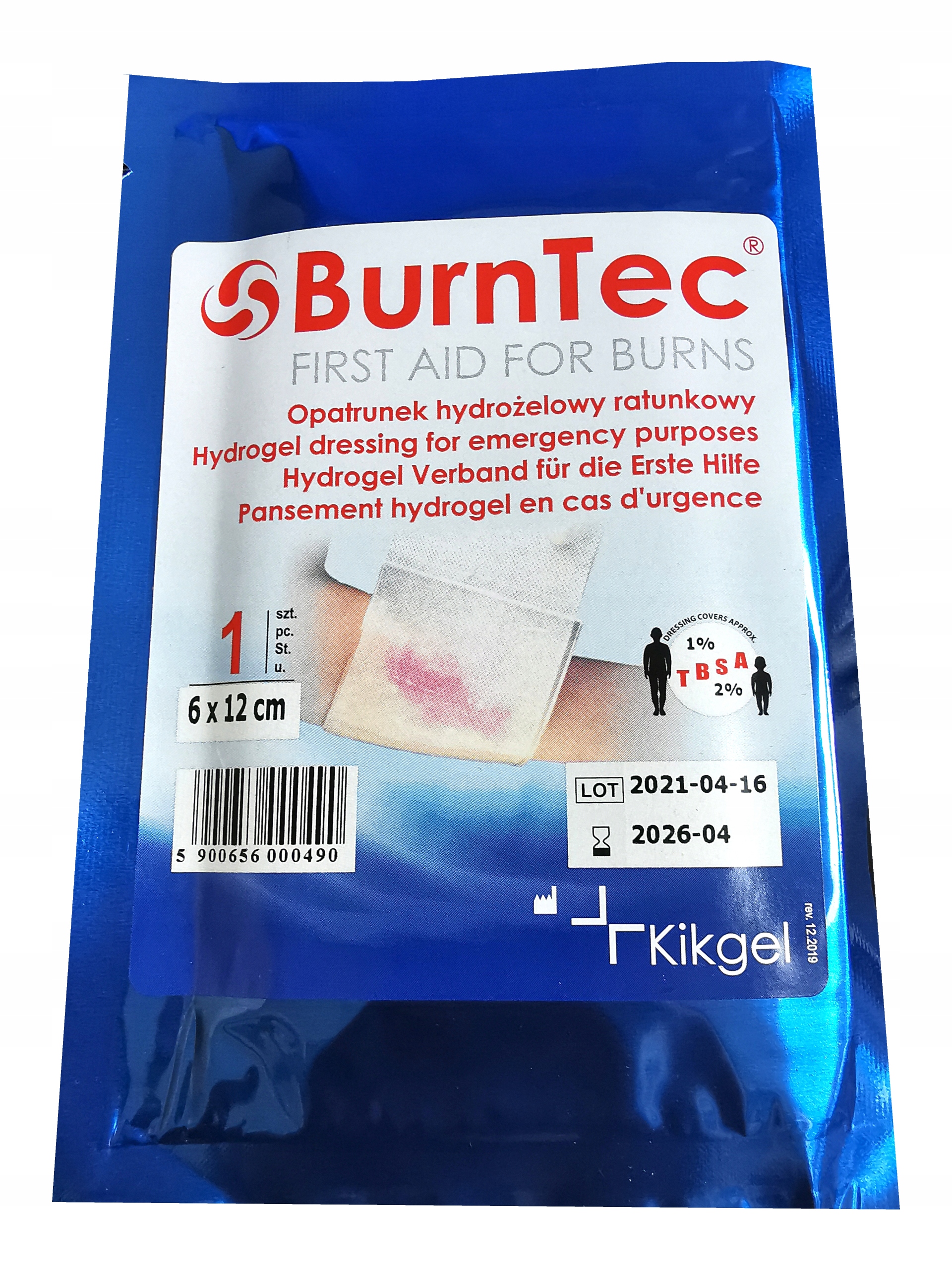 

BurnTec Hydrożelowy opatrunek ratunkowy 6x12 cm