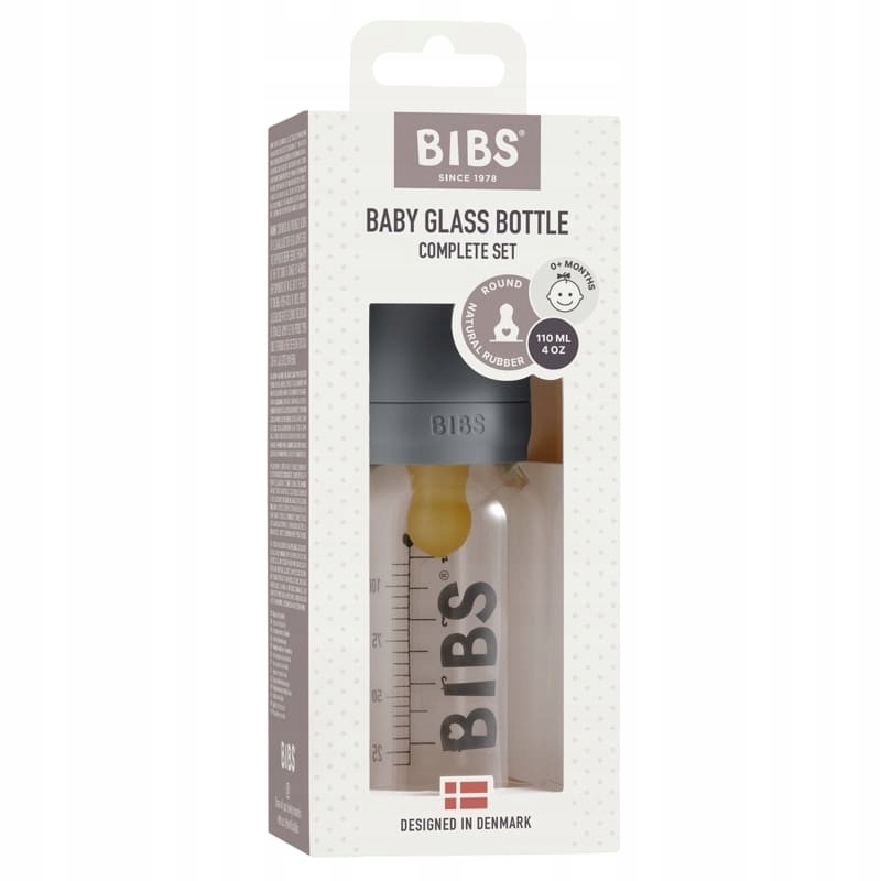 BIBS Butelka Szklana Dla Niemowląt 110ml Antykolkowa Smoczek Lateksowy — miniatura 11