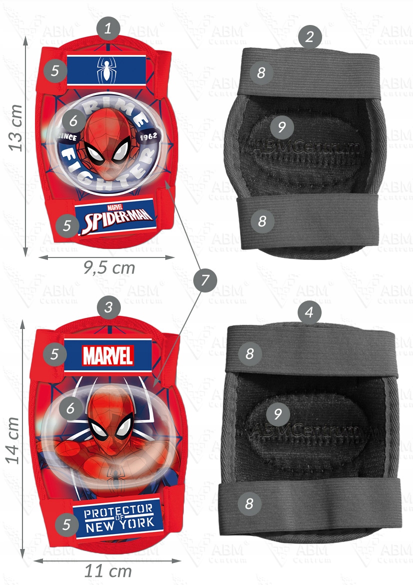 4x OCHRANIACZE KASK ROWEROWY DZIECKA SPIDERMAN RED Kolor dominujący czerwony