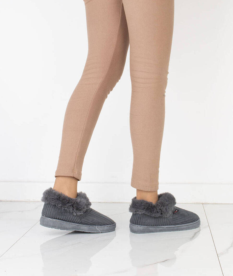 7832 SZARE KAPCIE OCIEPLANE WSUWANE DOMOWE KLAPKI FUTERKO MĘSKIE 44 Wzór dominujący bez wzoru