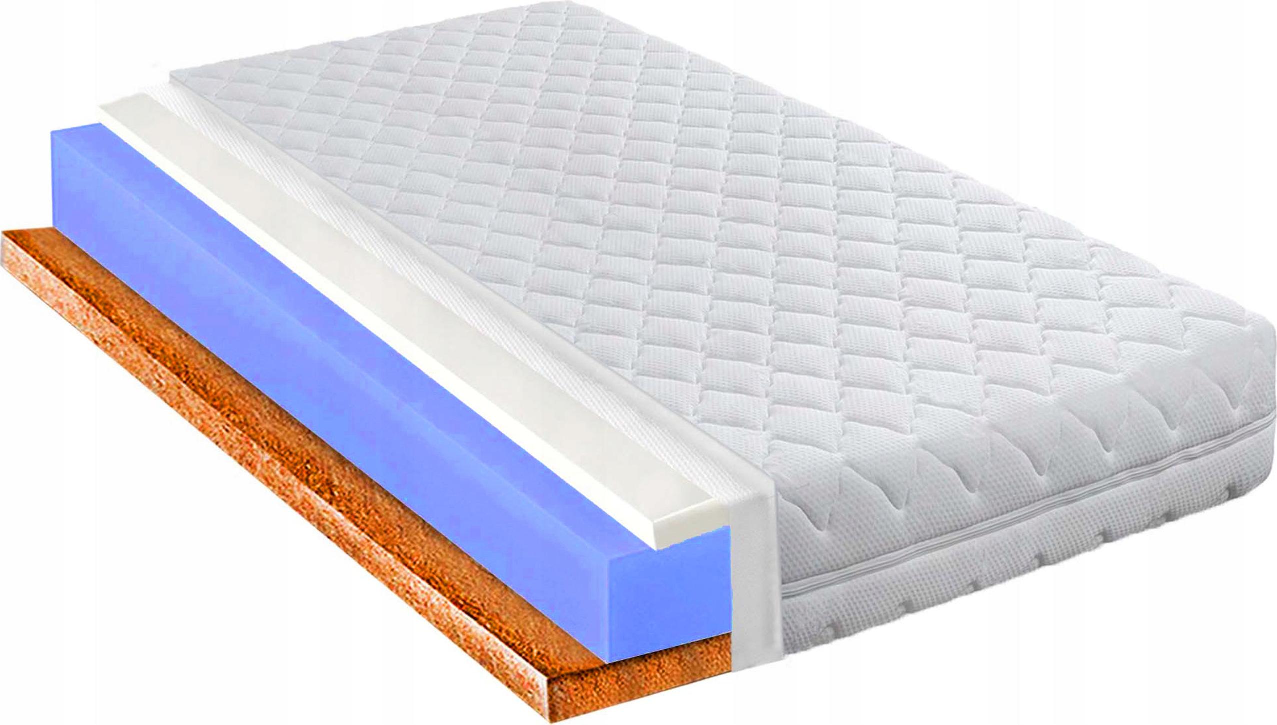 matrace 80x160 viskózová s kokosovou paměťovou pěnou tvrdou H3 H4