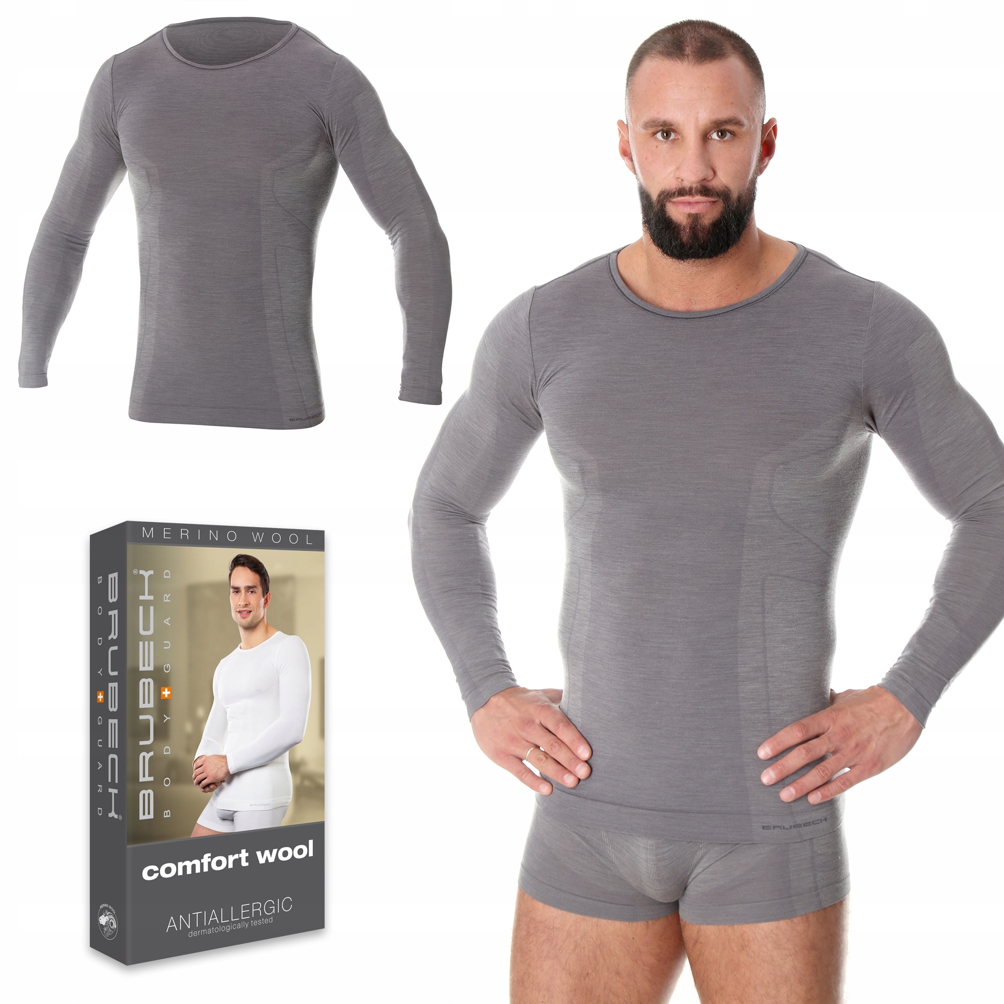 Brubeck LS11600 tričko pánské termo Vlněné M