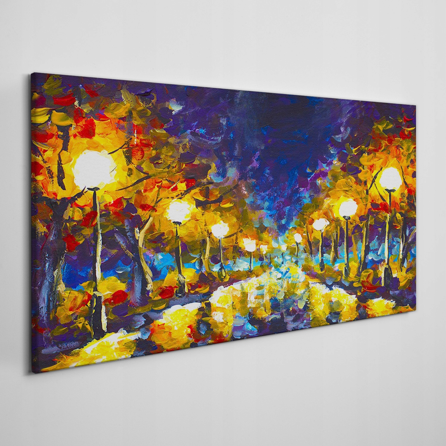 

Obraz na płótnie Malarstwo noc latarnie 100x50 cm