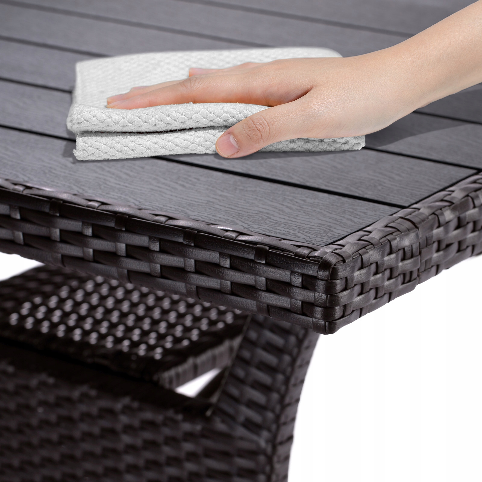 Садовый стол Прямоугольный WPC Rattan Wood Furniture глубина 90 см