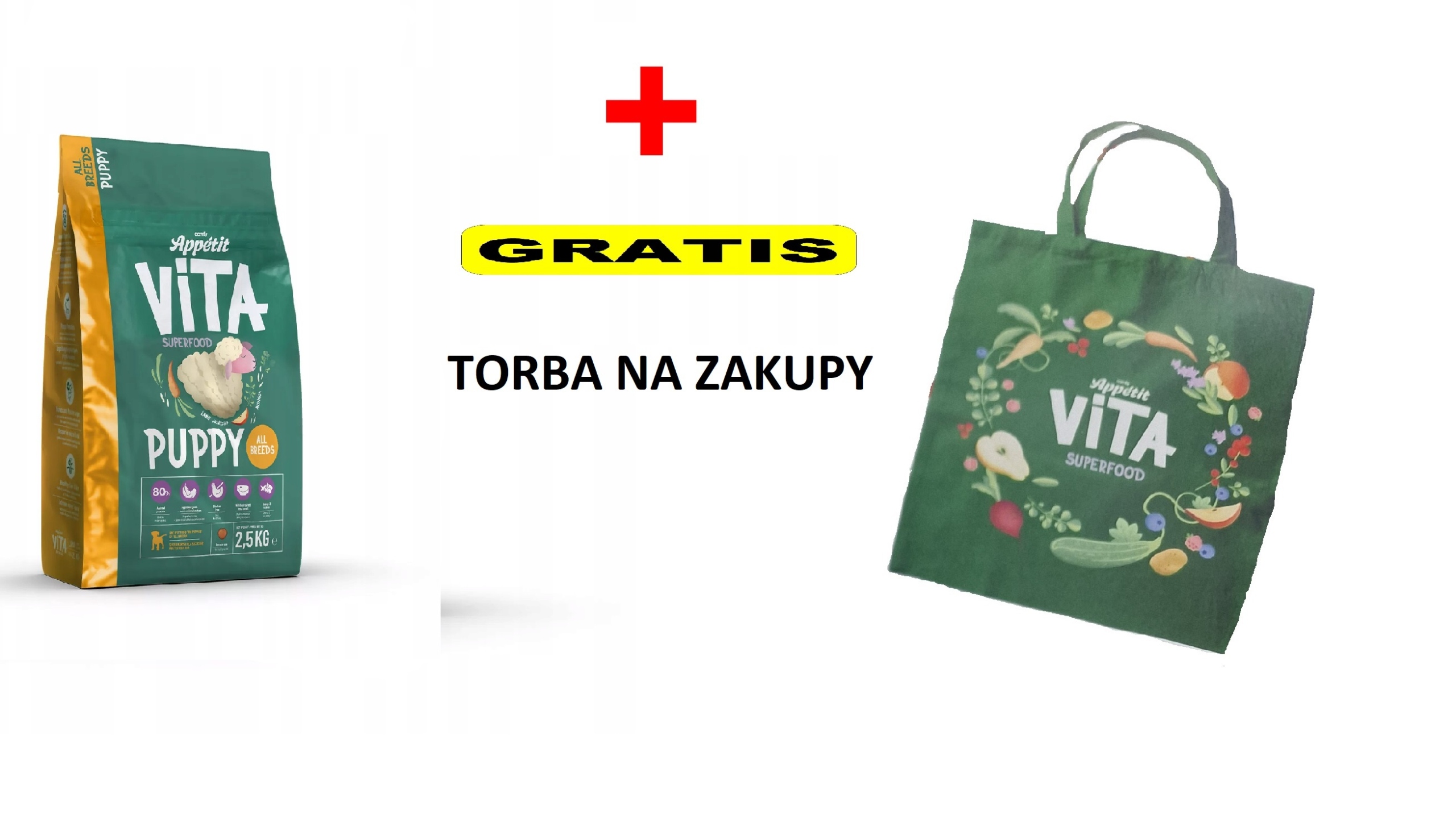 Comfy Appetit Vita Puppy Lamb 12KG Karma Sucha Szczeniak Jagnięcina+ Torba