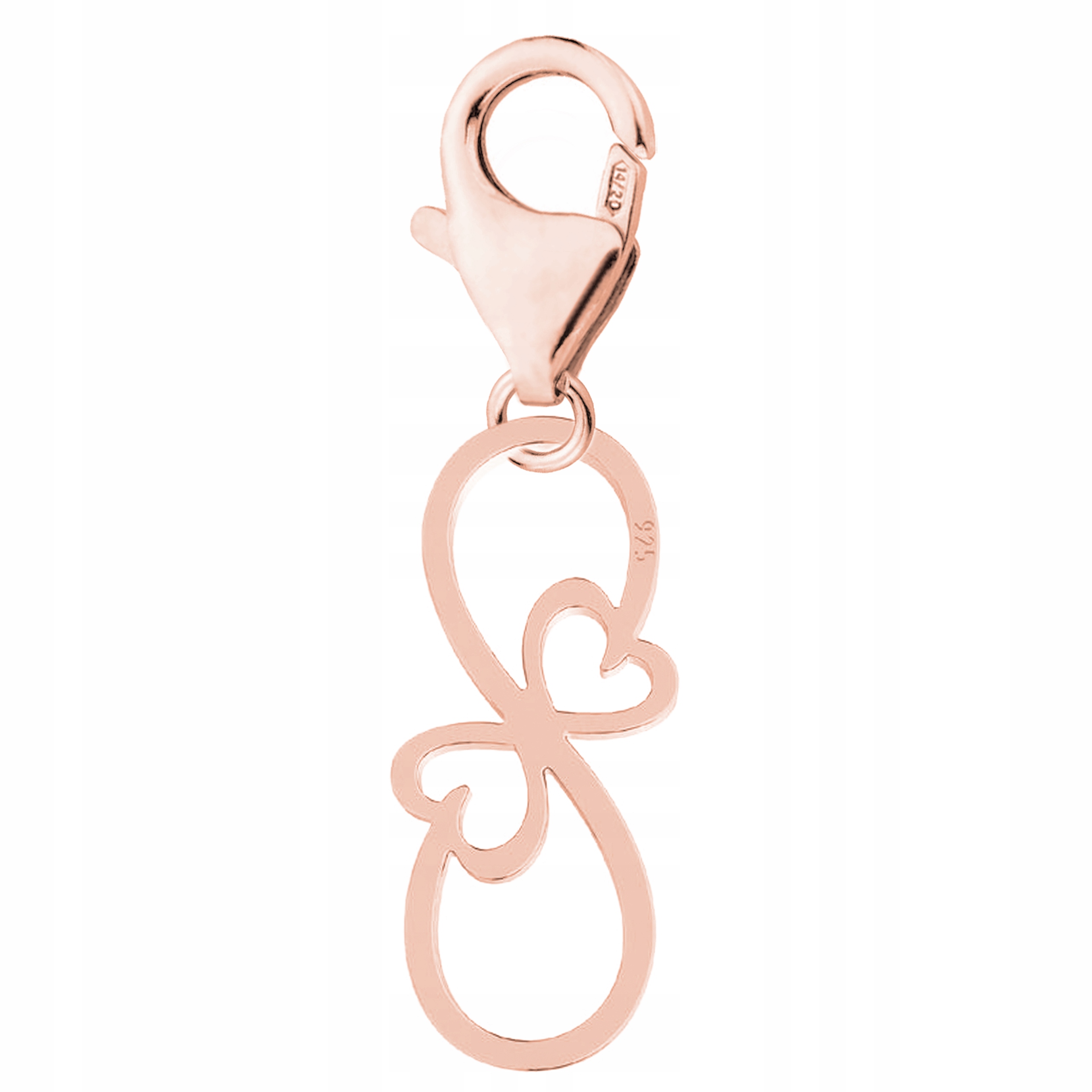 Přívěsek Infinity Srdce růžové zlato stříbro 925
