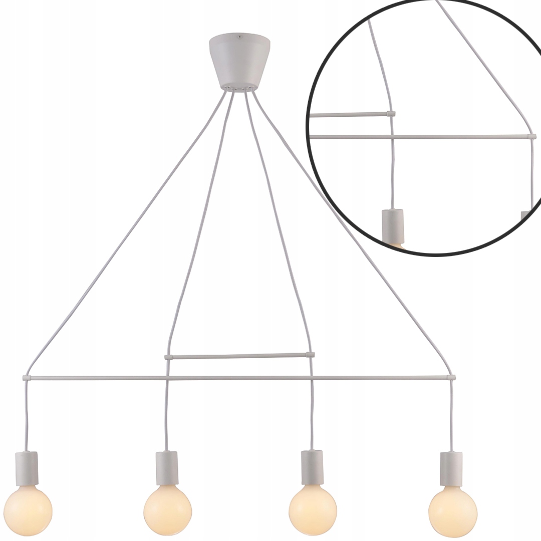 Stylové stropní Závěsné Svítidlo 4X40W E27 Bílá Mat