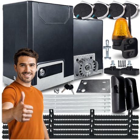 Sada Pohonov Pre Posuvnú Bránu 600 kg lampa lišty diaľkové ovládanie Automat pohon