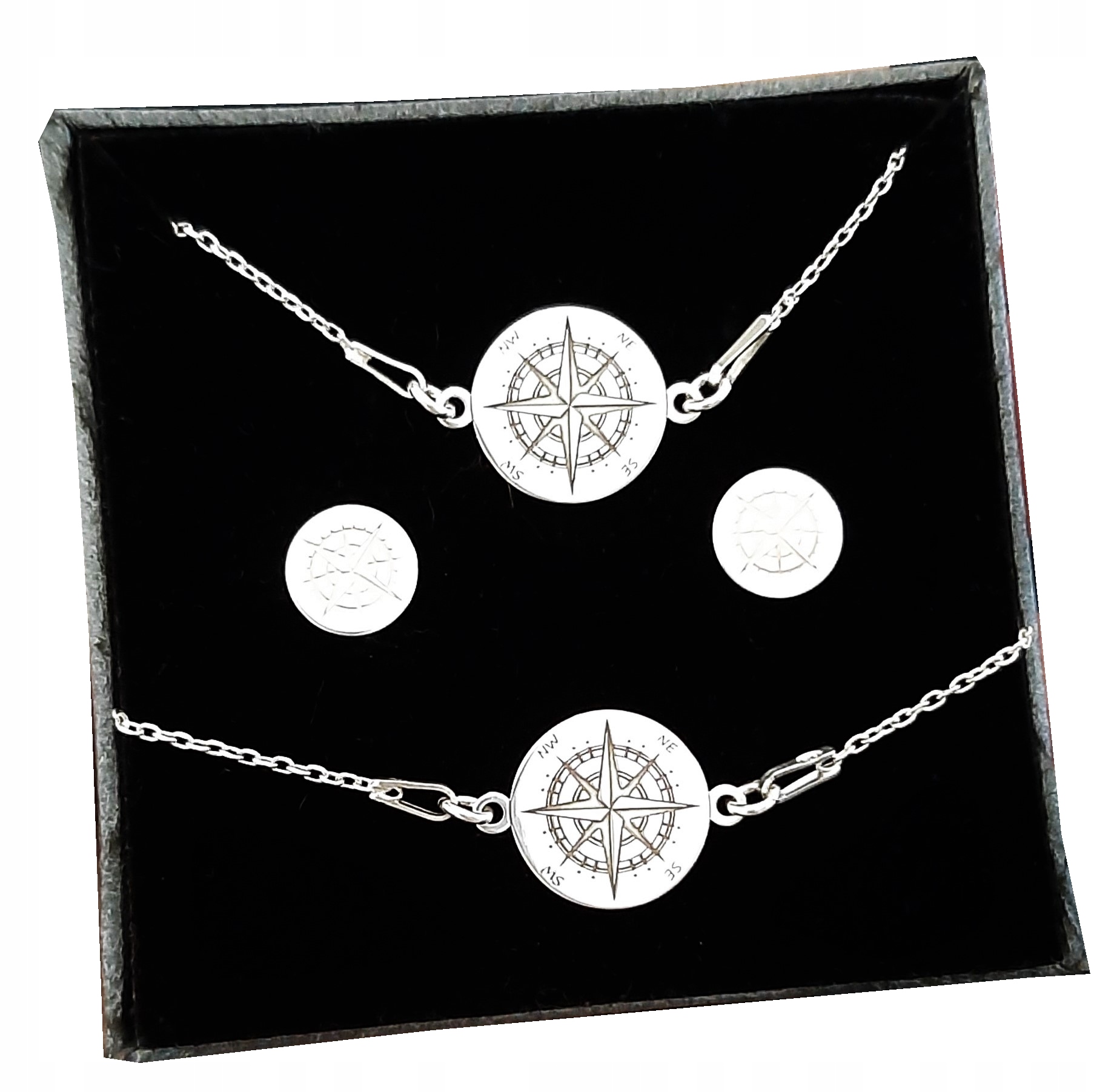 Stříbrný Komplet 925 Celebrita Růže Větrů+gravírování