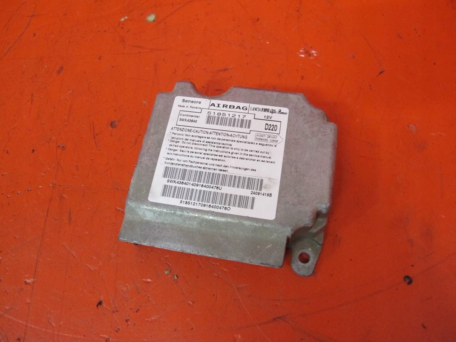 FIAT BRAVO II 2 198 module SENSOR control unit airbag 51851217