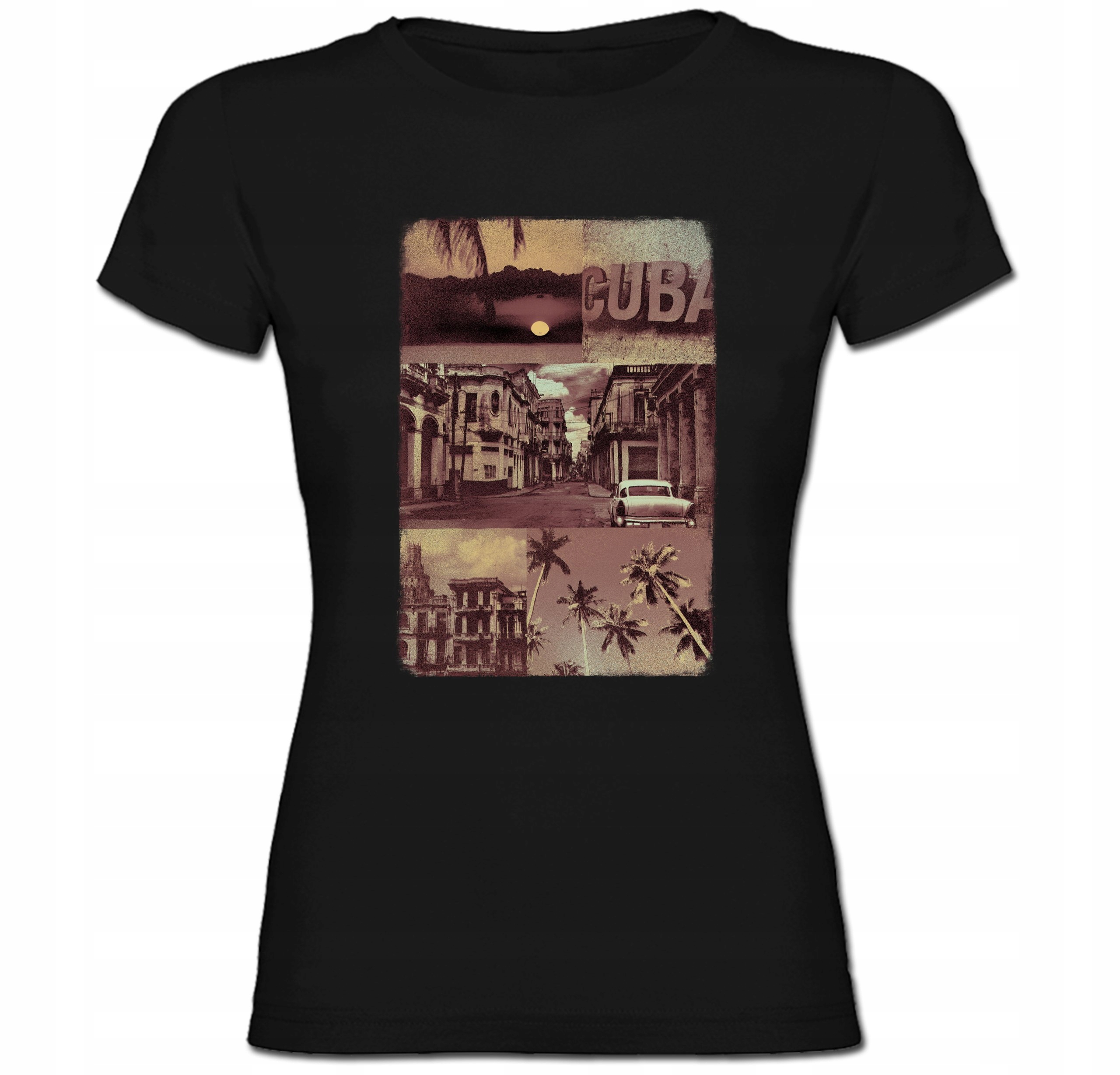 

Tshirt damski Cuba Kuba Wakacje Sepia Grafika XXL