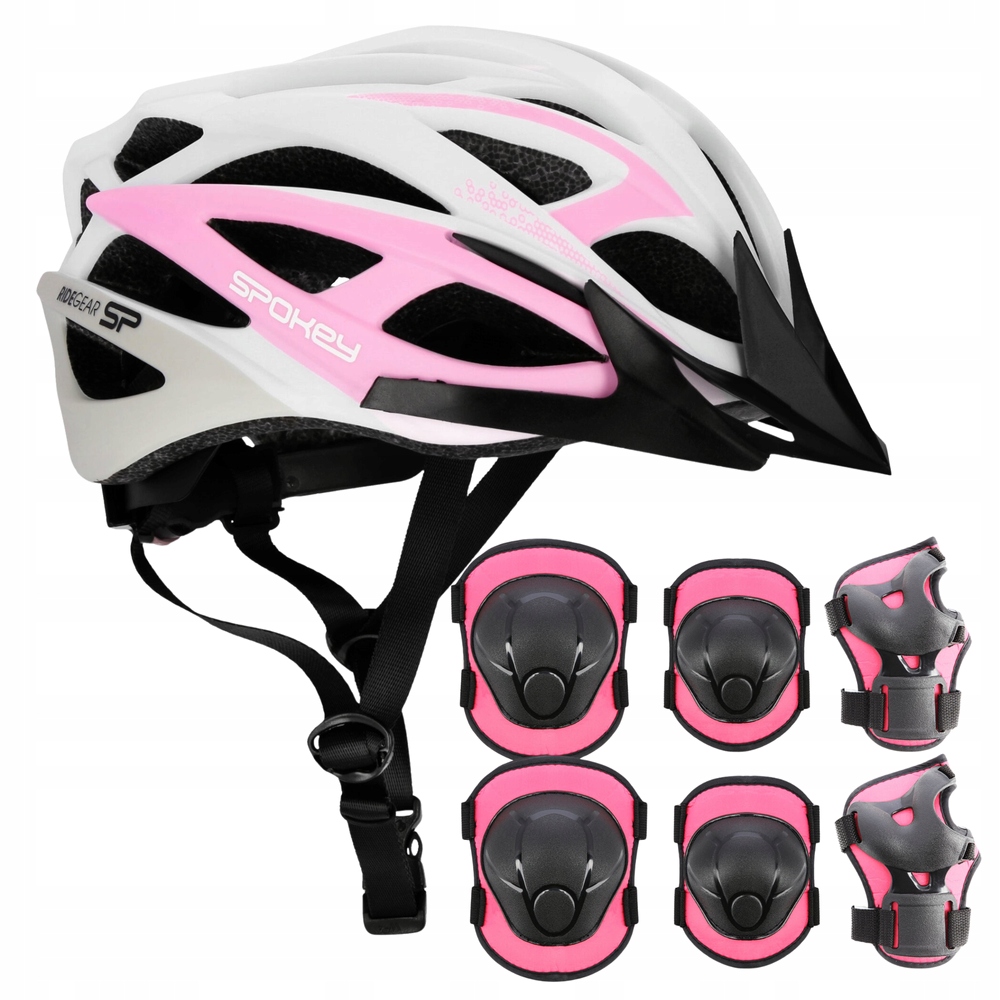 Kask Rowerowy Regulowany Z Daszkiem Damski Mtb 55-58 cm Ochraniacze M